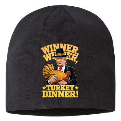 Humor Funny Trump Winner Winner Turkey Dinner Thanksgiving Sustainable Beanie