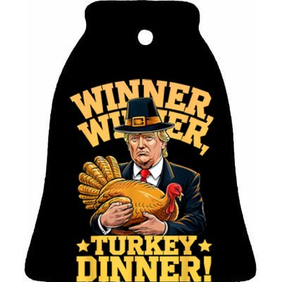 Humor Funny Trump Winner Winner Turkey Dinner Thanksgiving Ceramic Bell Ornament