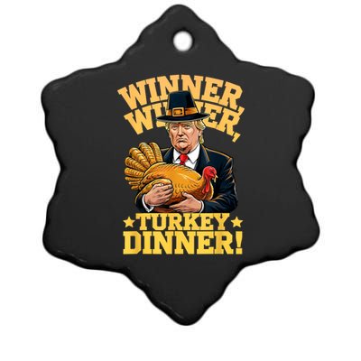 Humor Funny Trump Winner Winner Turkey Dinner Thanksgiving Ceramic Star Ornament