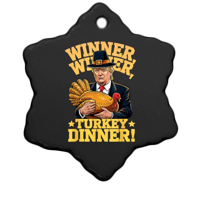 Humor Funny Trump Winner Winner Turkey Dinner Thanksgiving Ceramic Star Ornament