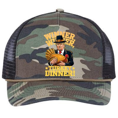 Humor Funny Trump Winner Winner Turkey Dinner Thanksgiving Retro Rope Trucker Hat Cap