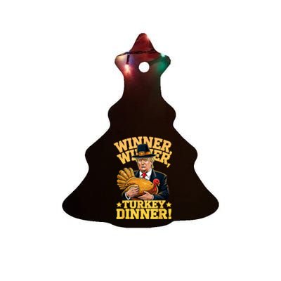 Humor Funny Trump Winner Winner Turkey Dinner Thanksgiving Ceramic Tree Ornament