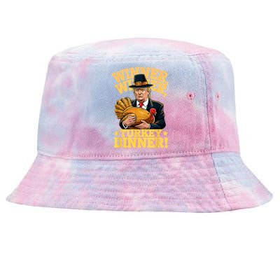 Humor Funny Trump Winner Winner Turkey Dinner Thanksgiving Tie-Dyed Bucket Hat