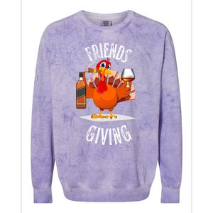 Happy Friendsgiving Turkey Friends Giving Funny Gift Colorblast Crewneck Sweatshirt