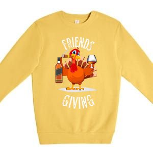 Happy Friendsgiving Turkey Friends Giving Funny Gift Premium Crewneck Sweatshirt