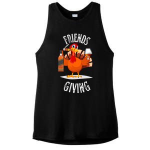 Happy Friendsgiving Turkey Friends Giving Funny Gift Ladies PosiCharge Tri-Blend Wicking Tank