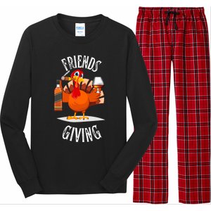 Happy Friendsgiving Turkey Friends Giving Funny Gift Long Sleeve Pajama Set