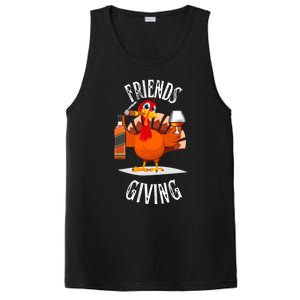 Happy Friendsgiving Turkey Friends Giving Funny Gift PosiCharge Competitor Tank