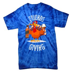 Happy Friendsgiving Turkey Friends Giving Funny Gift Tie-Dye T-Shirt