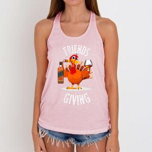 Happy Friendsgiving Turkey Friends Giving Funny Gift Women's Knotted Racerback Tank