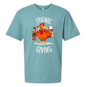 Happy Friendsgiving Turkey Friends Giving Funny Gift Sueded Cloud Jersey T-Shirt