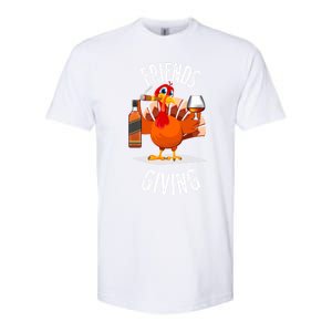 Happy Friendsgiving Turkey Friends Giving Funny Gift Softstyle CVC T-Shirt