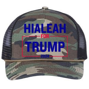 Hialeah For Trump 2024 Retro Rope Trucker Hat Cap