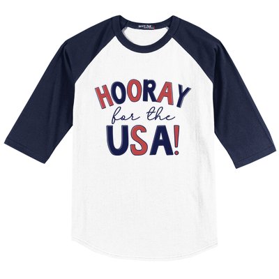 Hooray For The Usa Cute 4th Of July Funny Gift Baseball Sleeve Shirt