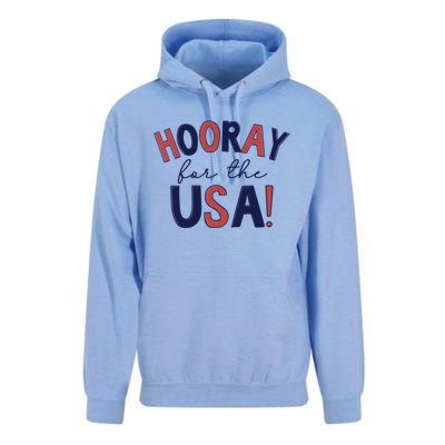 Hooray For The Usa Cute 4th Of July Funny Gift Unisex Surf Hoodie