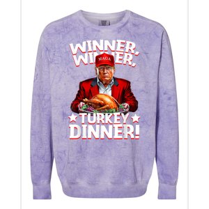 Humor Funny Trump Winner Winner Turkey Dinner Thanksgiving Colorblast Crewneck Sweatshirt