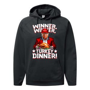 Humor Funny Trump Winner Winner Turkey Dinner Thanksgiving Performance Fleece Hoodie