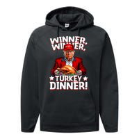 Humor Funny Trump Winner Winner Turkey Dinner Thanksgiving Performance Fleece Hoodie