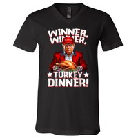 Humor Funny Trump Winner Winner Turkey Dinner Thanksgiving V-Neck T-Shirt