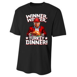 Humor Funny Trump Winner Winner Turkey Dinner Thanksgiving Performance Sprint T-Shirt