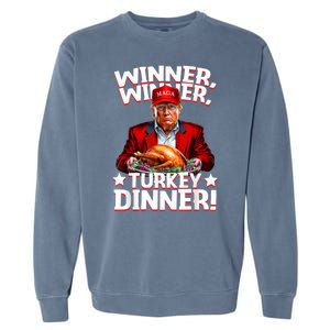 Humor Funny Trump Winner Winner Turkey Dinner Thanksgiving Garment-Dyed Sweatshirt