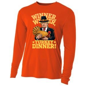 Humor Funny Trump Winner Winner Turkey Dinner Thanksgiving Gift Cooling Performance Long Sleeve Crew