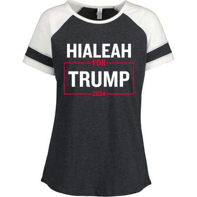 Hialeah For Trump 2024 Enza Ladies Jersey Colorblock Tee