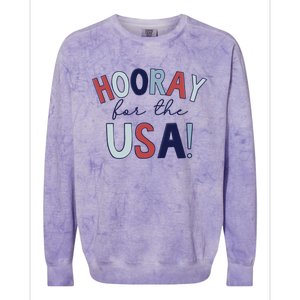 Hooray For The Usa Cute Fourth Of July Funny Gift Colorblast Crewneck Sweatshirt