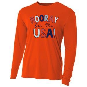 Hooray For The Usa Cute Fourth Of July Funny Gift Cooling Performance Long Sleeve Crew