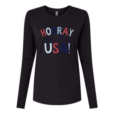 Hooray For The Usa Cute Fourth Of July Funny Gift Womens Cotton Relaxed Long Sleeve T-Shirt