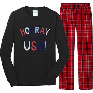 Hooray For The Usa Cute Fourth Of July Funny Gift Long Sleeve Pajama Set