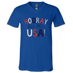 Hooray For The Usa Cute Fourth Of July Funny Gift V-Neck T-Shirt