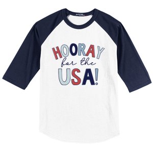 Hooray For The Usa Cute Fourth Of July Funny Gift Baseball Sleeve Shirt