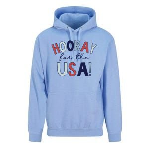 Hooray For The Usa Cute Fourth Of July Funny Gift Unisex Surf Hoodie