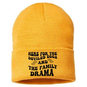 Here For The Deviled Eggs And The Family Drama Sustainable Knit Beanie