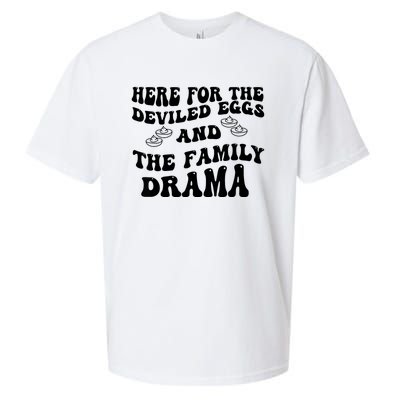 Here For The Deviled Eggs And The Family Drama Sueded Cloud Jersey T-Shirt