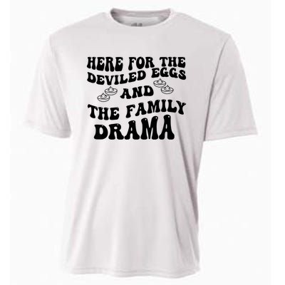 Here For The Deviled Eggs And The Family Drama Cooling Performance Crew T-Shirt