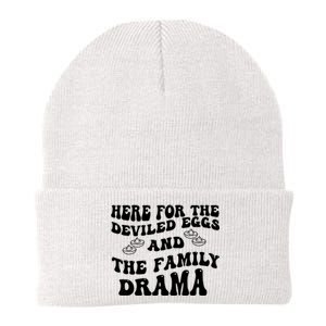 Here For The Deviled Eggs And The Family Drama Knit Cap Winter Beanie