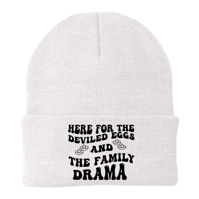 Here For The Deviled Eggs And The Family Drama Knit Cap Winter Beanie