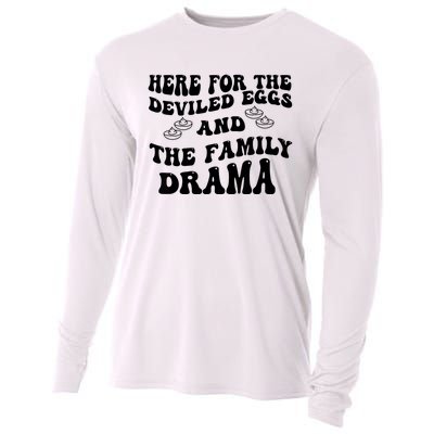 Here For The Deviled Eggs And The Family Drama Cooling Performance Long Sleeve Crew