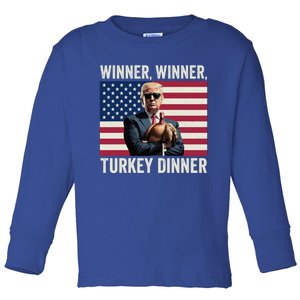 Humor Funny Trump Winner Winner Turkey Dinner Thanksgiving Gift Toddler Long Sleeve Shirt