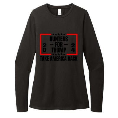 Hunters For Trump 2024 Take America Back Funny Gift Womens CVC Long Sleeve Shirt