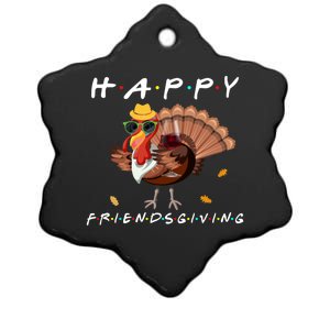 Happy Friendsgiving Turkey Friends Giving Funny Gift Ceramic Star Ornament