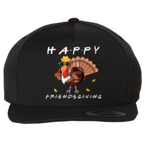 Happy Friendsgiving Turkey Friends Giving Funny Gift Wool Snapback Cap