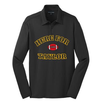 Here For T.Aylor Go Taylo.RS Boyfriend Football Fan Silk Touch Performance Long Sleeve Polo