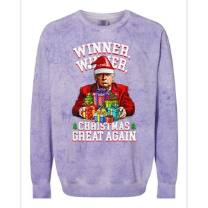 Humor Funny Trump Winner Winner Christmas Great Again Win Colorblast Crewneck Sweatshirt