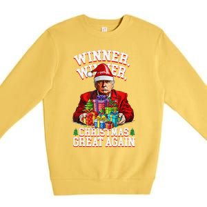 Humor Funny Trump Winner Winner Christmas Great Again Win Premium Crewneck Sweatshirt