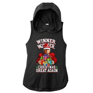 Humor Funny Trump Winner Winner Christmas Great Again Win Ladies PosiCharge Tri-Blend Wicking Draft Hoodie Tank