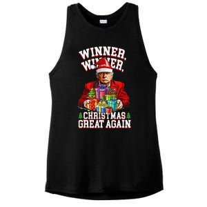 Humor Funny Trump Winner Winner Christmas Great Again Win Ladies PosiCharge Tri-Blend Wicking Tank