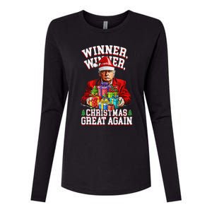 Humor Funny Trump Winner Winner Christmas Great Again Win Womens Cotton Relaxed Long Sleeve T-Shirt